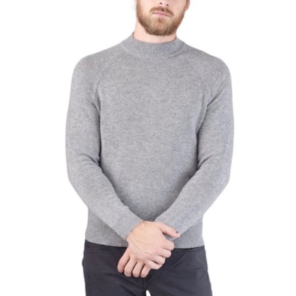 Baldwin Altos Wool‎ & Cashmere Blend Gray Mock Neck Sweater Pullover Small